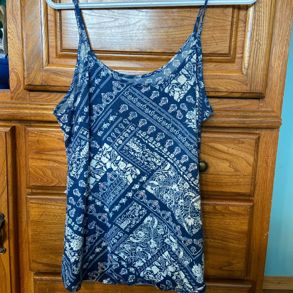 Maurices Blue Patterned Tank Top - Picture 3 of 5